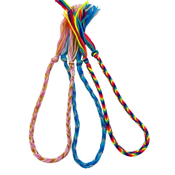 Friendship Bracelets Set Of 3 Handmade Purple Rainbow Blue - Picture 1 of 2